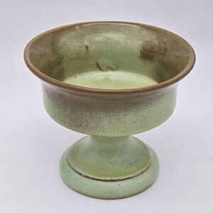 Vintage Frankoma Pottery F52 Pedestal Planter Bowl Plainsman Green
